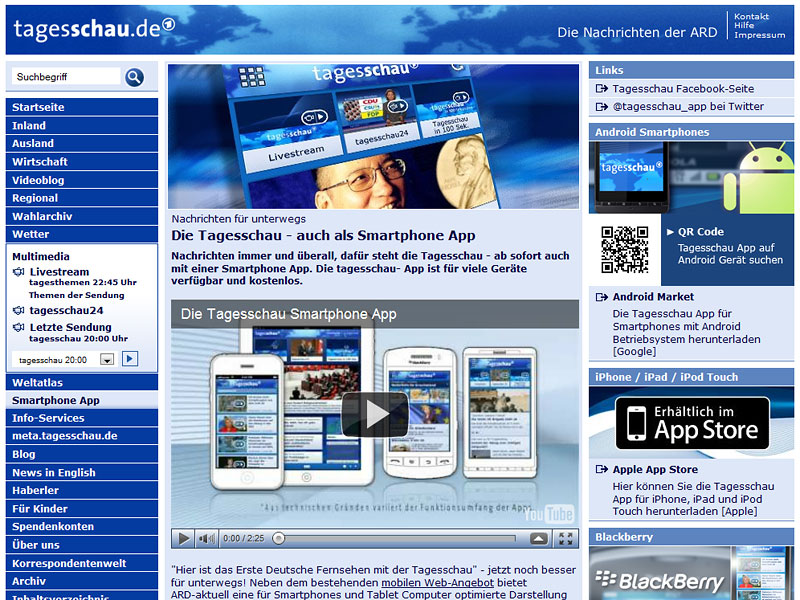 Screenshot: tagesschau.de/app/