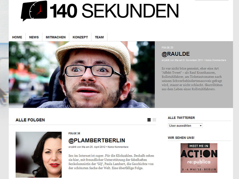 Screenshot: 140sekunden.de