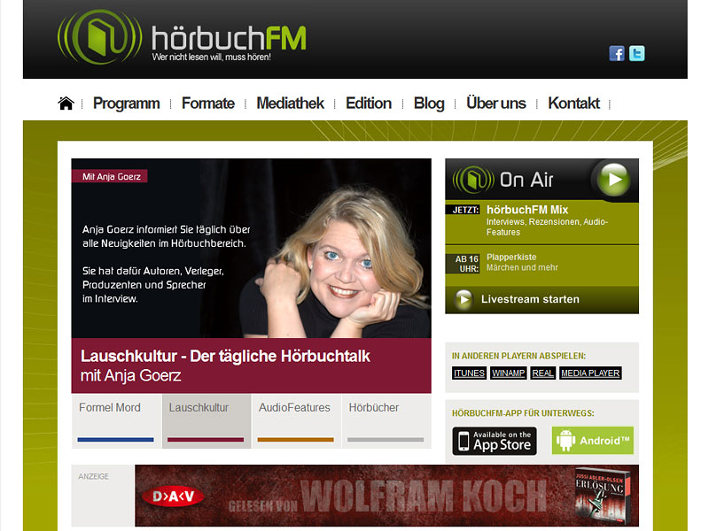 Screenshot: hoerbuchfm.de