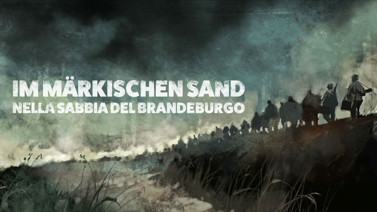 Filmstill: Titel von "Im Märkischen Sand". Illustration: Cosimo Miorelli