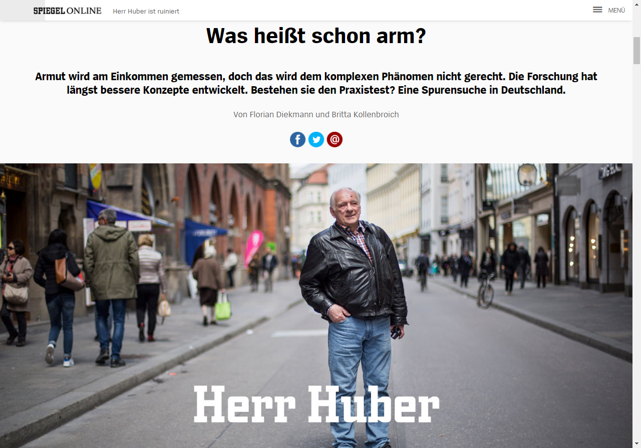 Screenshot der Webreportage "Was heißt schon arm?"