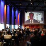 Grußwort per Videobotschaft von Armin Laschet, Ministerpräsident des Landes Nordrhein-Westfalen. Foto: Grimme-Institut/Anne Kerubo Samba