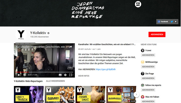 Screenshot: YouTube-Kanal "Y-Kollektiv".