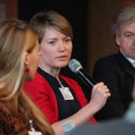 Lisa Altmeier, Steffi Fetz und Thomas Franke bei Panel I beim Social Community Day 2018, Foto: Georg Jorczyk/Grimme-Institut