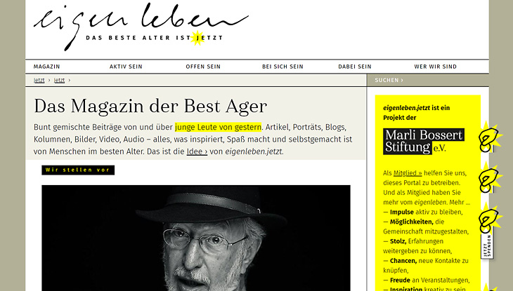 Screenshot: Website eigenleben.jetzt