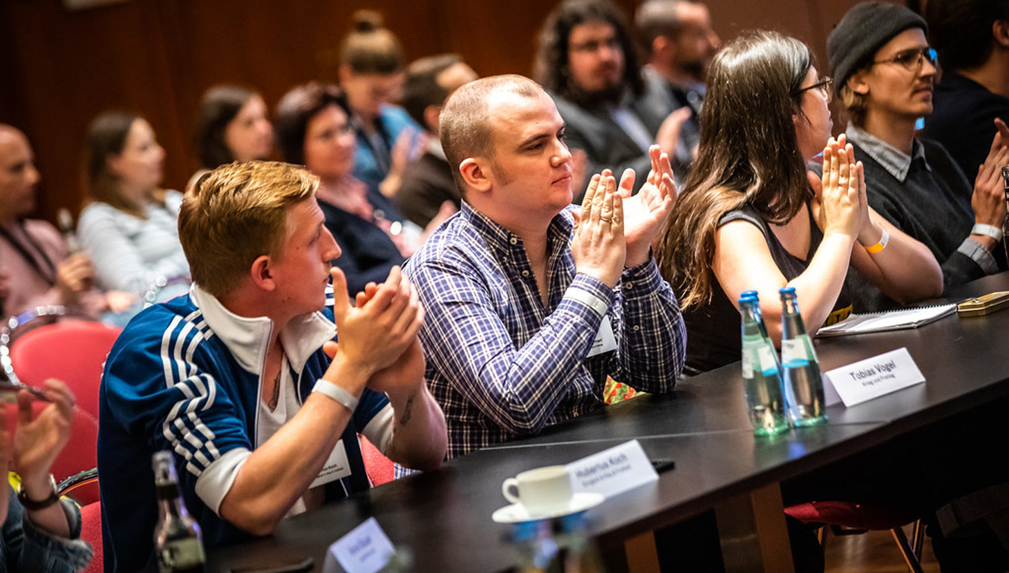 Nominierte bei der Bekanntgabe der Nominierungen zum Grimme Online Award 2019. Foto: Rainer Keuenhof/Grimme-Institut