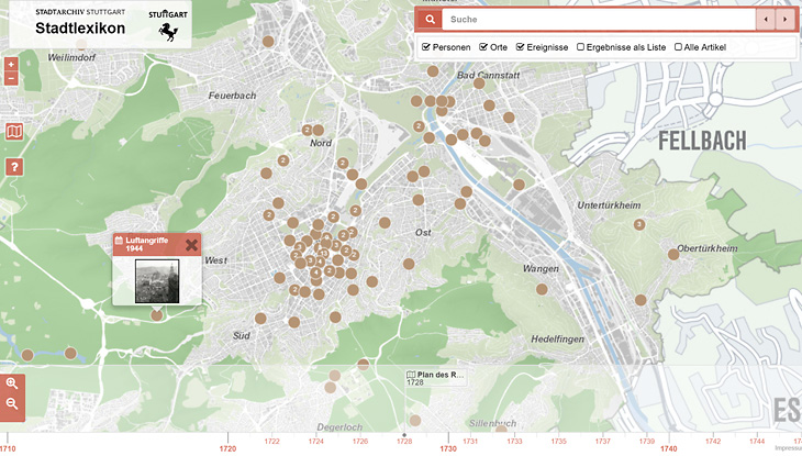 Screenshot: "Stadtlexikon Stuttgart"