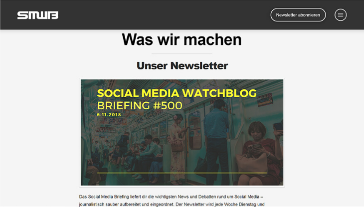 Screenshot "Social Media Watchblog"