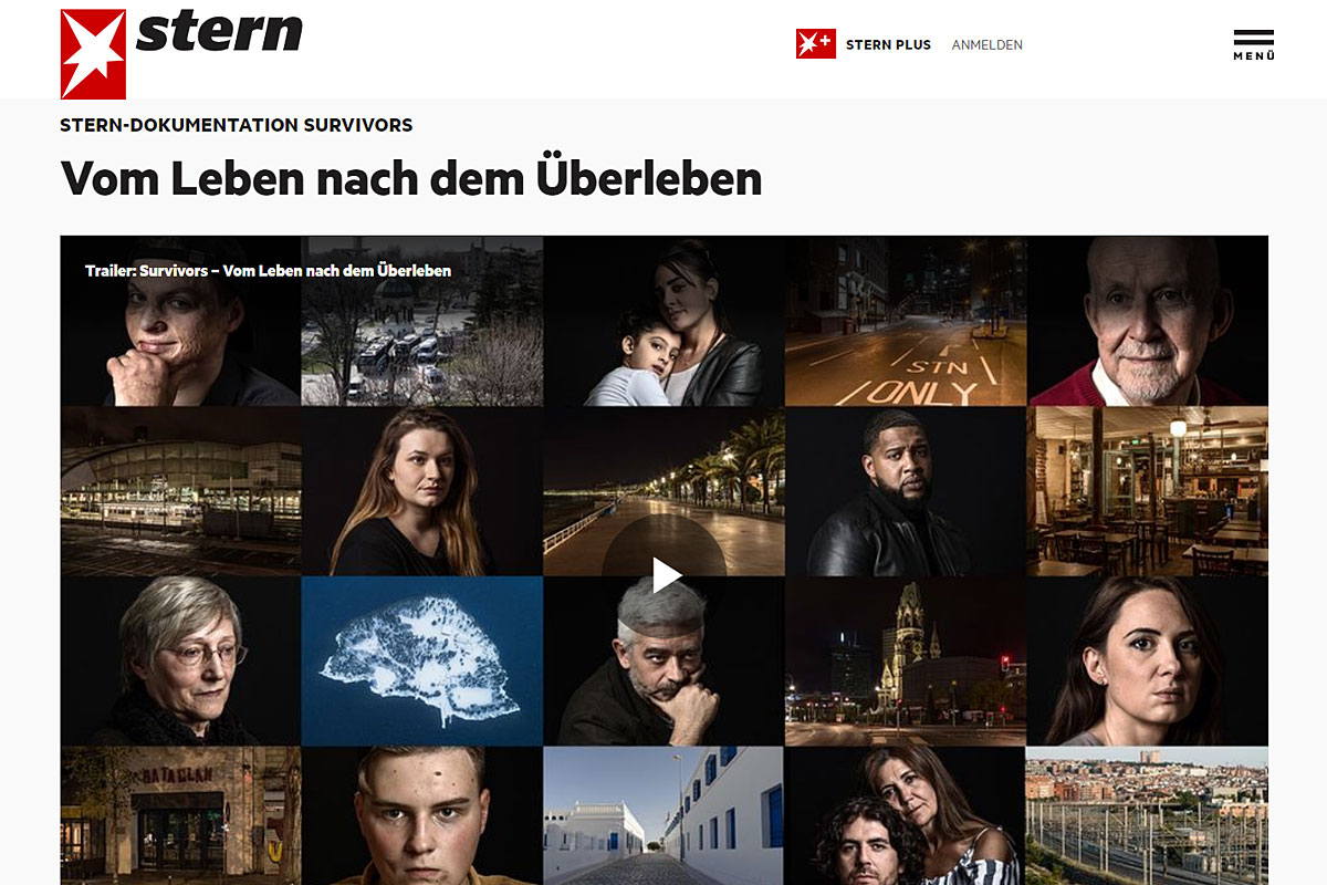 Screenshot der Multimedia-Dokumentation "Survivors – vom Leben nach dem Überleben" des Stern.