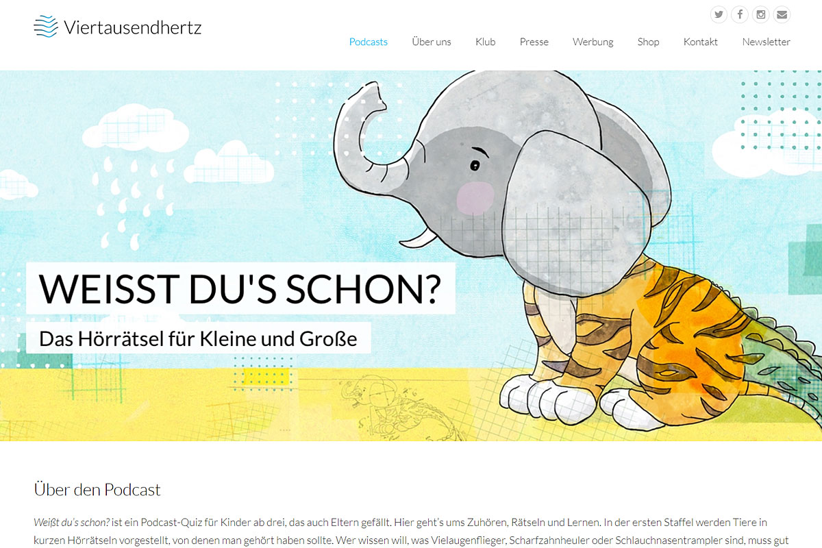 Screenshot des Podcasts "Weisst du's schon?" von Viertausendhertz.