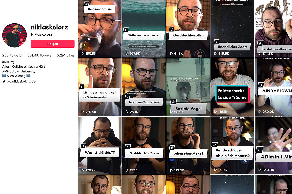 Screenshot "Niklas Kolorz auf TikTok"