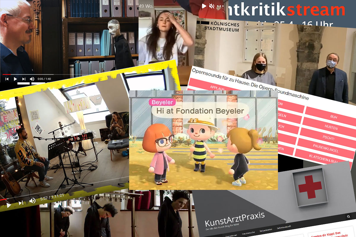 Collage von Screenshots von zum Grimme Online Award eingereichten Online-Kultur-Angeboten.