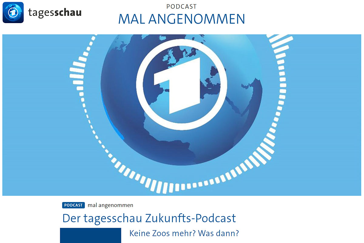 Screenshot der Webseite zum Podcast "Mal angenommen" der tagesschau. (Montage)