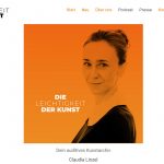 Screenshot der Website zum Podcast "Die Leichtigkeit der Kunst".