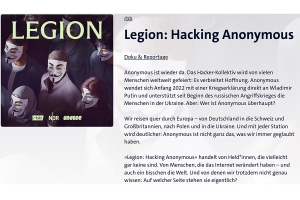 Screenshot "Legion. Hacking Anonymous"