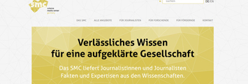 Screenshot der Website des Science Media Center