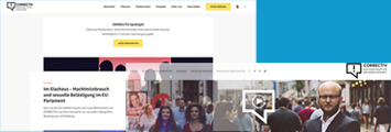 Zwei Screenshots der Correctiv-Website: 2024 (oben links), 2014 (unten rechts); Screenshot 2014 über die Wayback-Machine