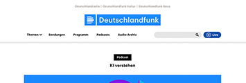 Screenshot der DLF-Website zum Podcast "KI verstehen"