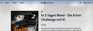 Screenshot der ARD-Mediathek-Website zum Podcast "In 5 Tagen Mord"