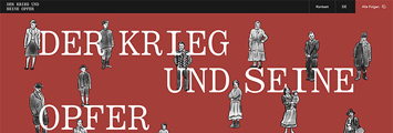 Screenshot der Website "Der Krieg und seine Opfer"