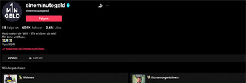 Screenshot des TikTok-Kanals eineminutegeld