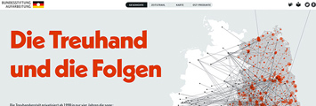 Screenshot der Website Die Treuhand und die Folgen