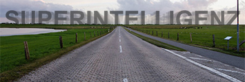 Straße zum Horizont mit dem Schriftzug "Superintelligenz"; Bild: Michael Schnell